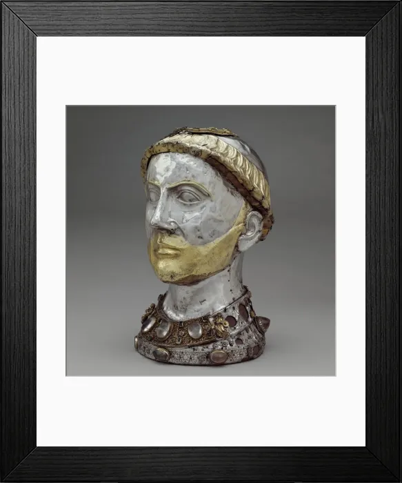 Framed Print : Reliquary Bust of Saint Yrieix, French, ca. 1220-40, with later grill. Creator: Unknown Framed Print : Reliquary Bust of Saint Yrieix, French, ca. 1220-40, with later grill. Creator: Unknown