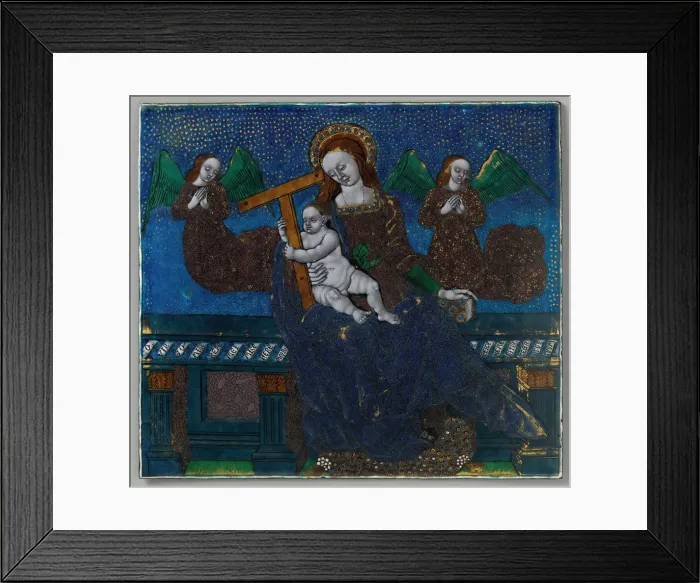 Framed Print : Plaque with the Virgin and Child, French, late 15th-early 16th century. Creator: Unknown Framed Print : Plaque with the Virgin and Child, French, late 15th-early 16th century. Creator: Unknown