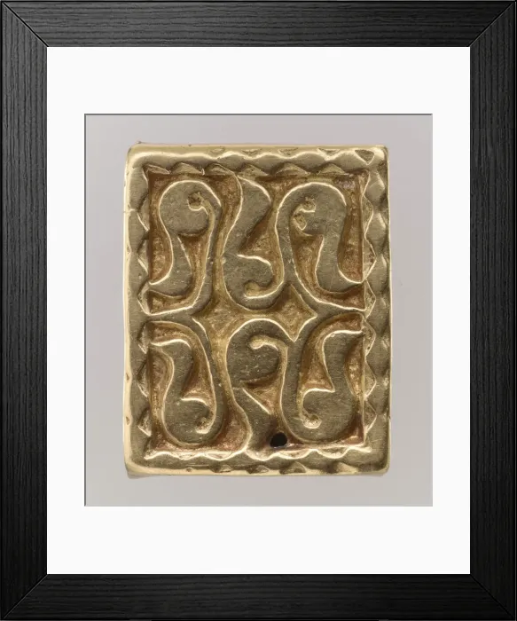 Framed Print : Gold Slide for a Belt, Avar, 700s. Creator: Unknown Framed Print : Gold Slide for a Belt, Avar, 700s. Creator: Unknown