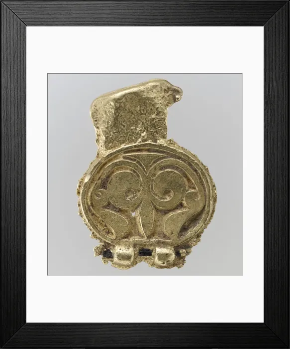 Framed Print : Gold Belt Mount (Miscast and Unfinished), Avar, 700s. Creator: Unknown Framed Print : Gold Belt Mount (Miscast and Unfinished), Avar, 700s. Creator: Unknown
