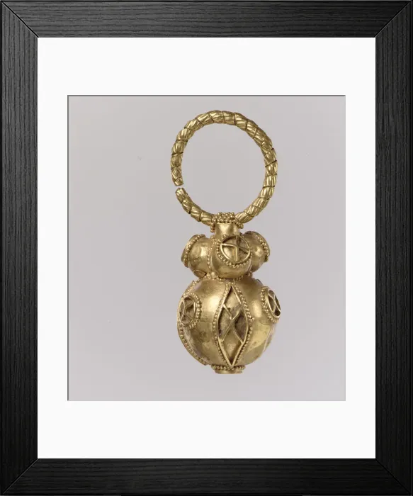 Framed Print : One of a Pair of Gold Earrings, Avar, 550-650. Creator: Unknown