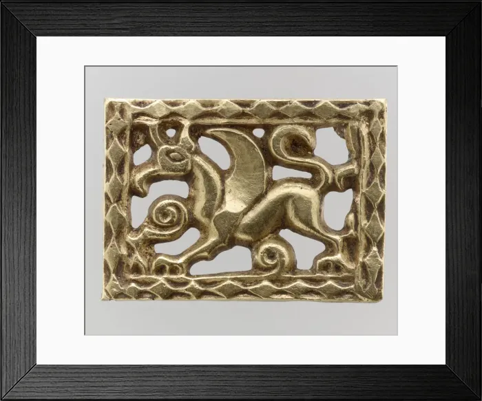 Framed Print : Gold Openwork Belt Mount, Avar, 700s. Creator: Unknown Framed Print : Gold Openwork Belt Mount, Avar, 700s. Creator: Unknown