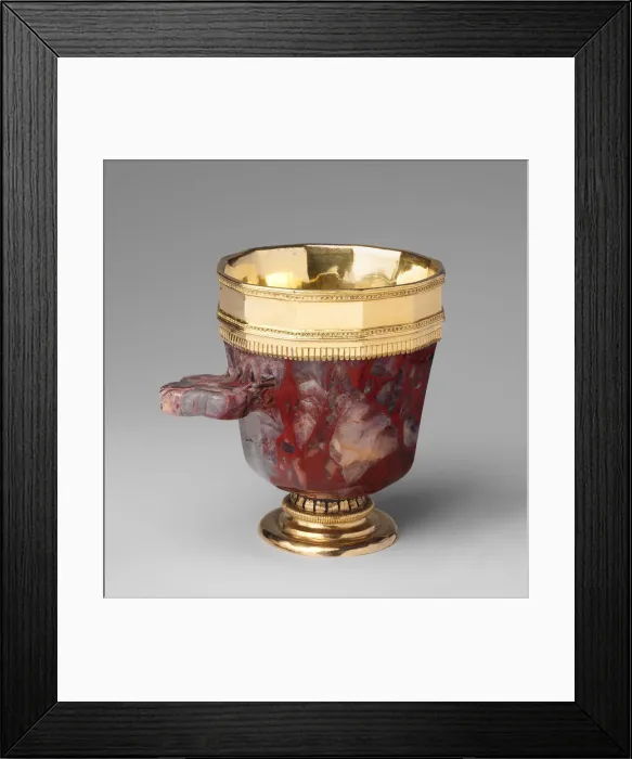 Framed Print : Jasper Cup with Gilded-Silver Mounts, Bohemian, ca. 1350-80. Creator: Unknown Framed Print : Jasper Cup with Gilded-Silver Mounts, Bohemian, ca. 1350-80. Creator: Unknown
