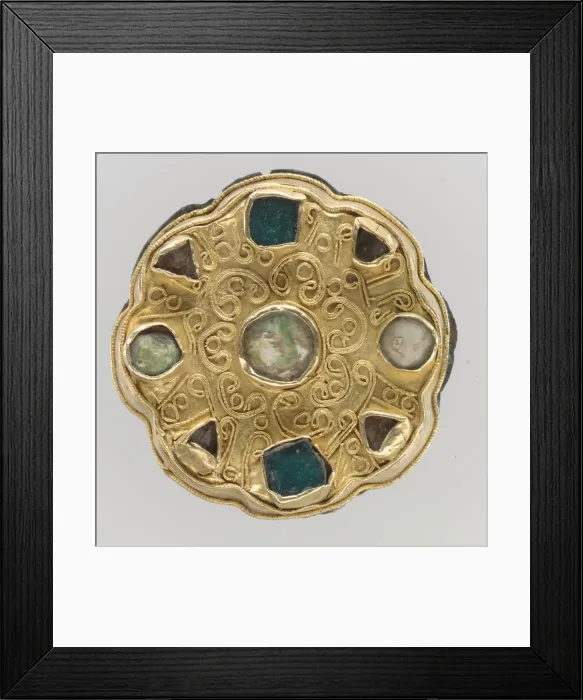 Framed Print : Disk Brooch, Frankish, 650-700. Creator: Unknown Framed Print : Disk Brooch, Frankish, 650-700. Creator: Unknown
