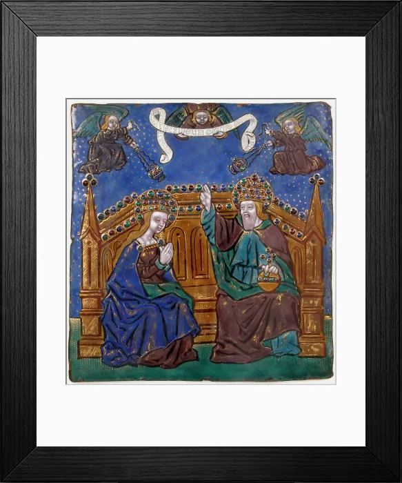 Framed Print : Plaque with God The Father Blessing The Virgin, French, late 15th-early 16th century Framed Print : Plaque with God The Father Blessing The Virgin, French, late 15th-early 16th century