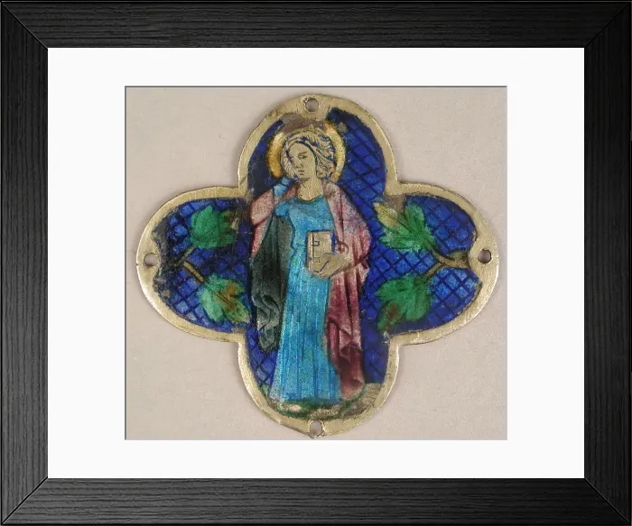 Framed Print : Plaque with St. John in Mourning, Catalan, 14th century. Creator: Unknown Framed Print : Plaque with St. John in Mourning, Catalan, 14th century. Creator: Unknown