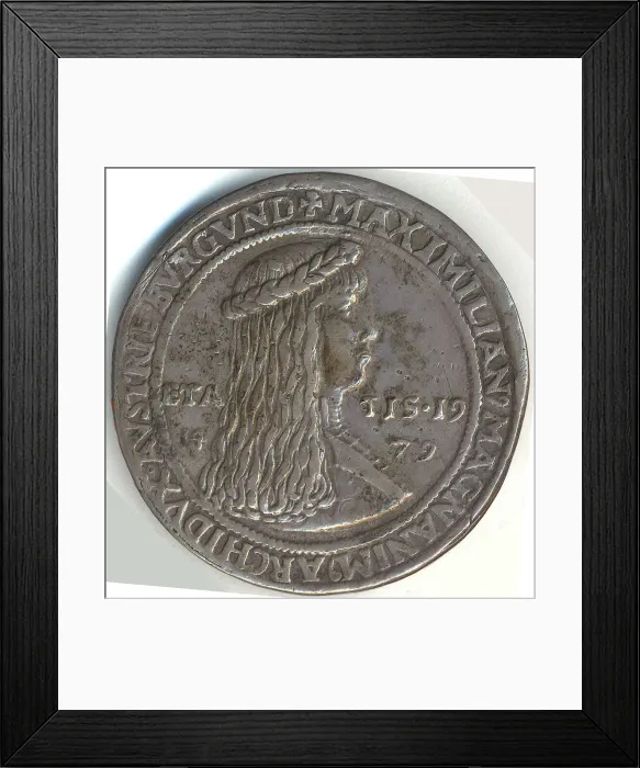 Framed Print : Medal of Maximillian I as Archduke Of Austria and Maria of Burgundy, 1479 ( Framed Print : Medal of Maximillian I as Archduke Of Austria and Maria of Burgundy, 1479 (