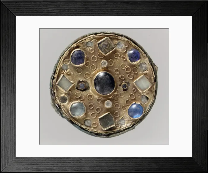 Framed Print : Disk Brooch, Frankish, late 6th-early 7th century. Creator: Unknown Framed Print : Disk Brooch, Frankish, late 6th-early 7th century. Creator: Unknown