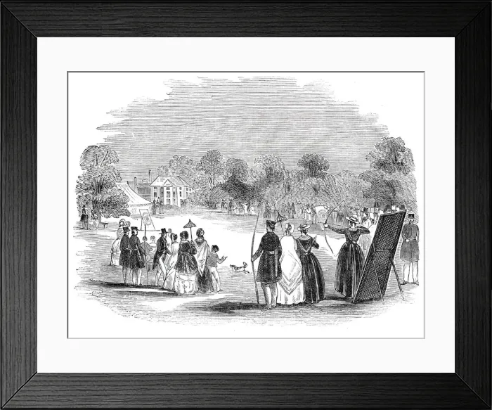 Framed Print : Bow-meeting at Pradoe, near Oswestry, 1844. Creator: Unknown Framed Print : Bow-meeting at Pradoe, near Oswestry, 1844. Creator: Unknown