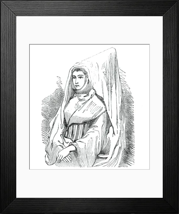 Framed Print : Morocco Jewess with veil, 1844. Creator: Unknown Framed Print : Morocco Jewess with veil, 1844. Creator: Unknown