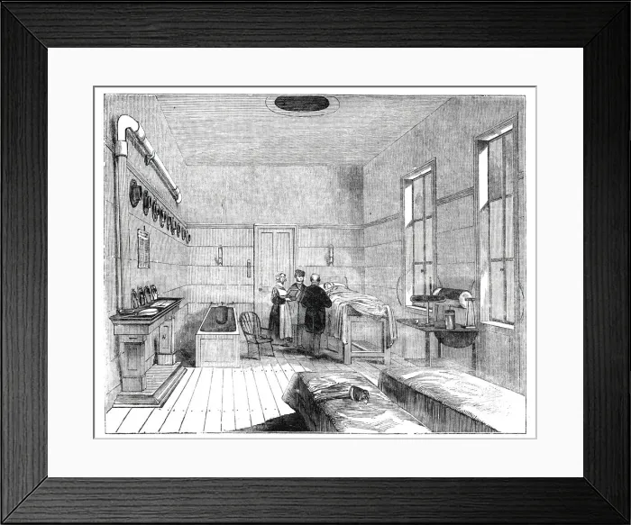 Framed Print : Ward of the Receiving-House of the Royal Humane Society, 1844. Creator: Unknown Framed Print : Ward of the Receiving-House of the Royal Humane Society, 1844. Creator: Unknown