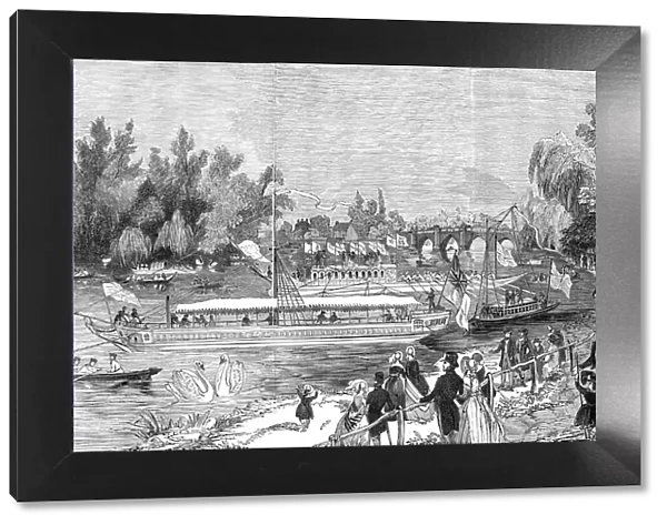 Swan-Upping on the Thames, from Brentford Ait, 1844. Creator: Unknown