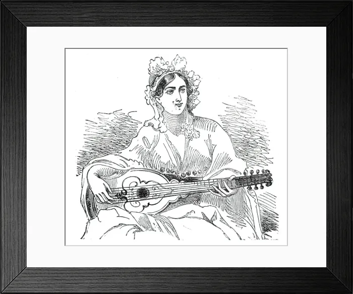 Framed Print : Singing woman of the harem, 1844. Creator: Unknown Framed Print : Singing woman of the harem, 1844. Creator: Unknown