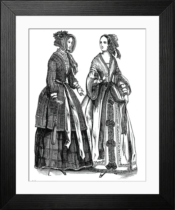 Framed Print : Fashions for September, 1844. Creator: Unknown Framed Print : Fashions for September, 1844. Creator: Unknown