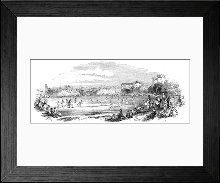 Framed Print : Grand Cricket Match at Brighton, 1844. Creator: Unknown Framed Print : Grand Cricket Match at Brighton, 1844. Creator: Unknown