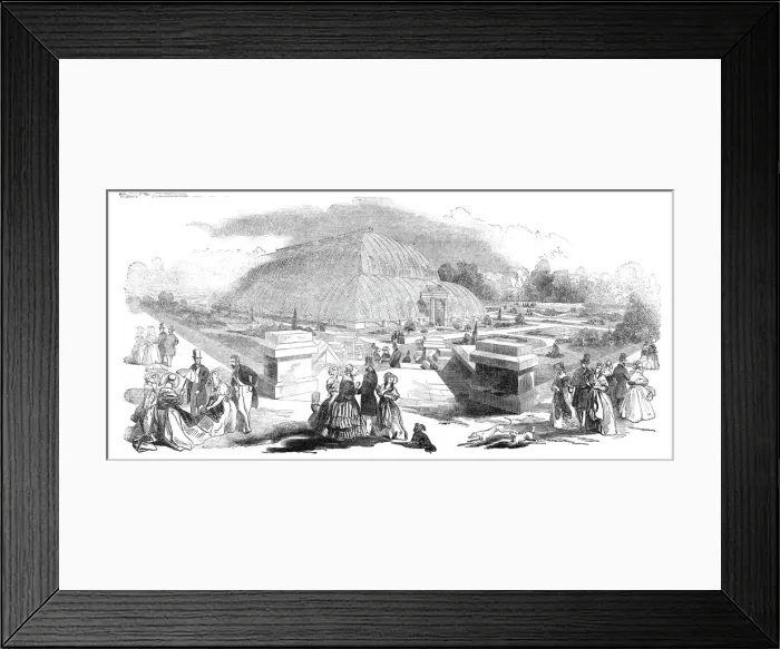Framed Print : The great Chatsworth Conservatory - the exterior, from the Italian Terrace, 1844 Framed Print : The great Chatsworth Conservatory - the exterior, from the Italian Terrace, 1844