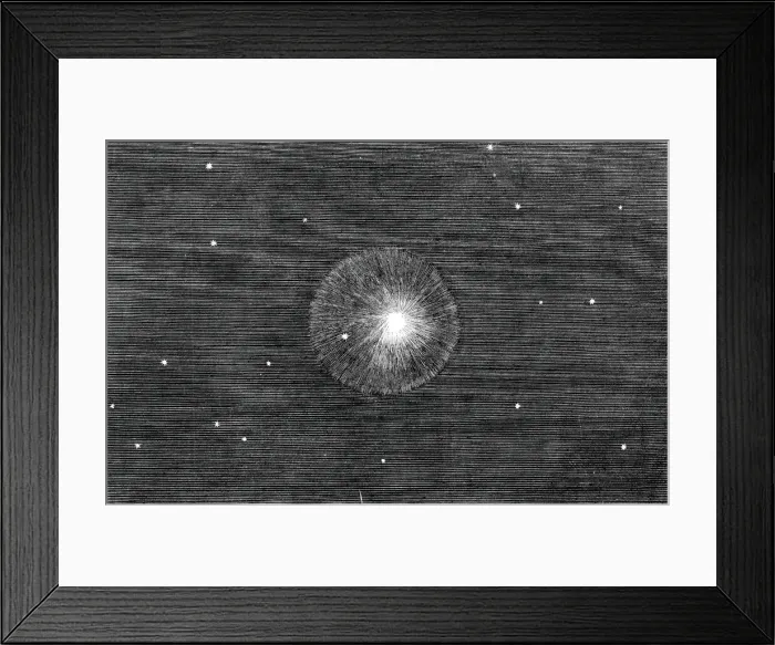 Framed Print : The New Comet, drawn at the Royal Observatory, Greenwich, 1844. Creator: Unknown Framed Print : The New Comet, drawn at the Royal Observatory, Greenwich, 1844. Creator: Unknown