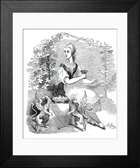Framed Print : Arms of the Grand-Duchy of Baden-Baden, 1844. Creator: Unknown Framed Print : Arms of the Grand-Duchy of Baden-Baden, 1844. Creator: Unknown
