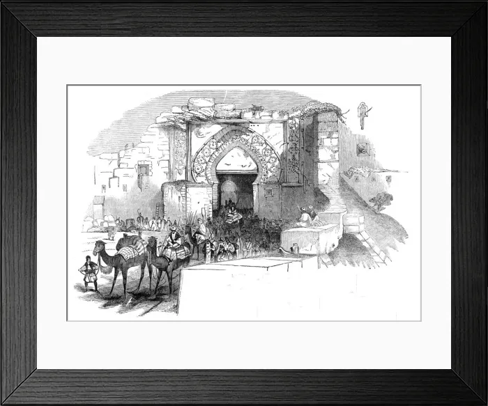 Framed Print : Gate of Tangier - flight of the population, 1844. Creator: Unknown Framed Print : Gate of Tangier - flight of the population, 1844. Creator: Unknown