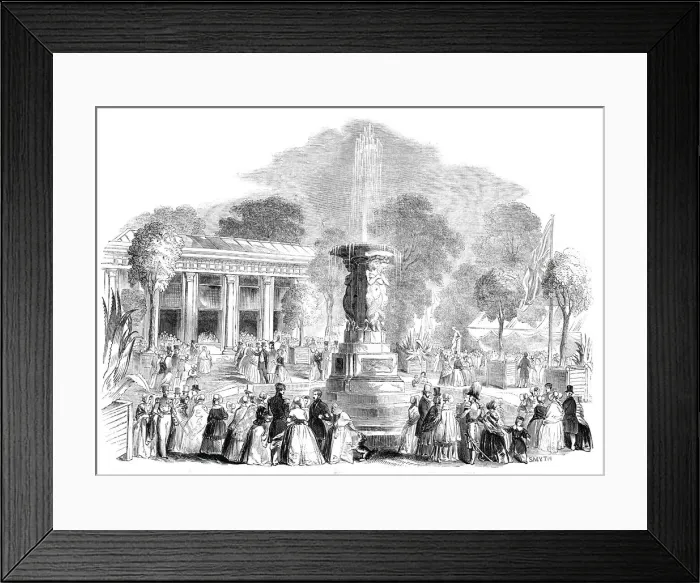 Framed Print : Grand Fete at Mount Edgecumbe - the Bazaar and Italian Gardens, 1844. Creator: Unknown Framed Print : Grand Fete at Mount Edgecumbe - the Bazaar and Italian Gardens, 1844. Creator: Unknown