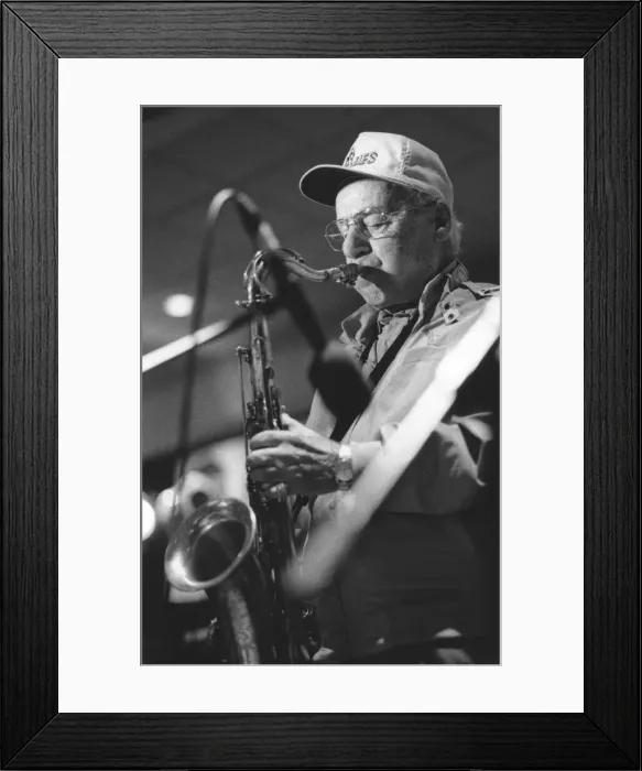 Framed Print : Flip Phillips, The March of Jazz, Clearwater Beach, Florida, USA, 1997 Framed Print : Flip Phillips, The March of Jazz, Clearwater Beach, Florida, USA, 1997
