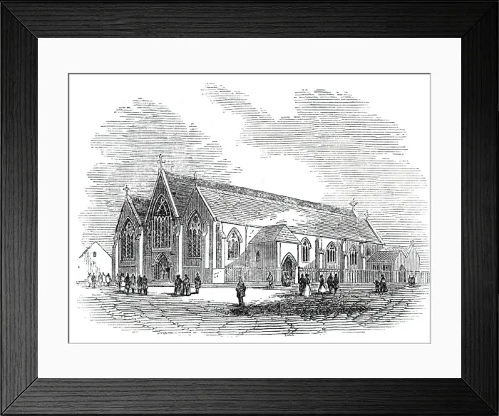 Framed Print : New Catholic church at Newcastle, 1844. Creator: Unknown Framed Print : New Catholic church at Newcastle, 1844. Creator: Unknown