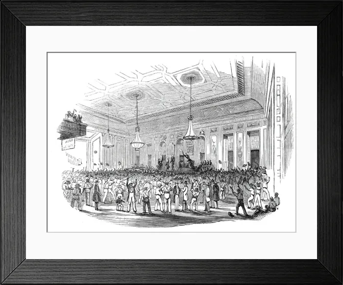 Framed Print : Great Repeal Meeting in Washington Hall, 1844. Creator: Unknown Framed Print : Great Repeal Meeting in Washington Hall, 1844. Creator: Unknown