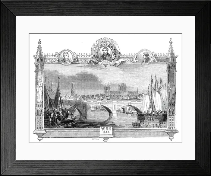 Framed Print : The Ouse Bridge, York, 1844. Creator: Smyth Framed Print : The Ouse Bridge, York, 1844. Creator: Smyth