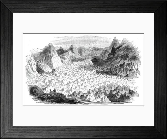 Framed Print : The great glacier of Lauteraar, 1844. Creator: Unknown Framed Print : The great glacier of Lauteraar, 1844. Creator: Unknown