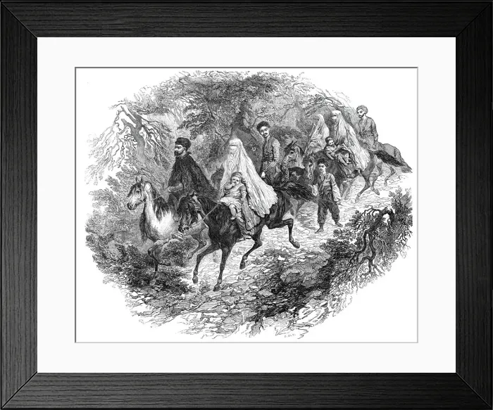 Framed Print : Annual migration of a Tartar family, 1844. Creator: Unknown Framed Print : Annual migration of a Tartar family, 1844. Creator: Unknown