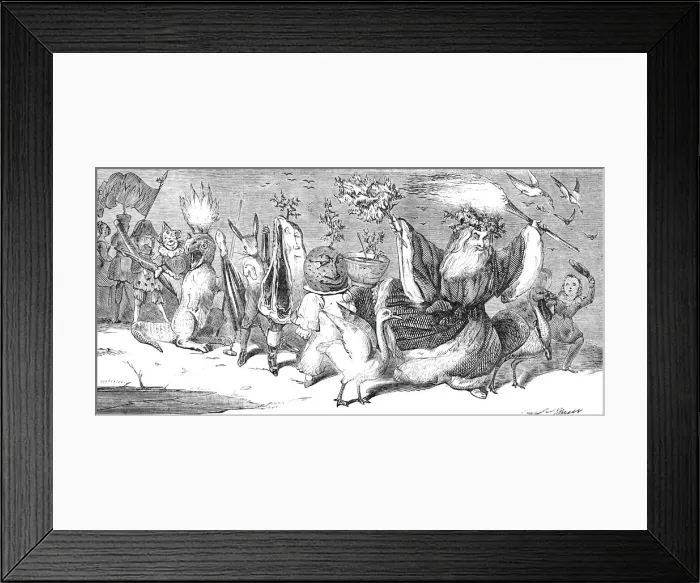 Framed Print : Christmas, by Alfred Crowquill, 1844. Creator: Alfred Crowquill Framed Print : Christmas, by Alfred Crowquill, 1844. Creator: Alfred Crowquill