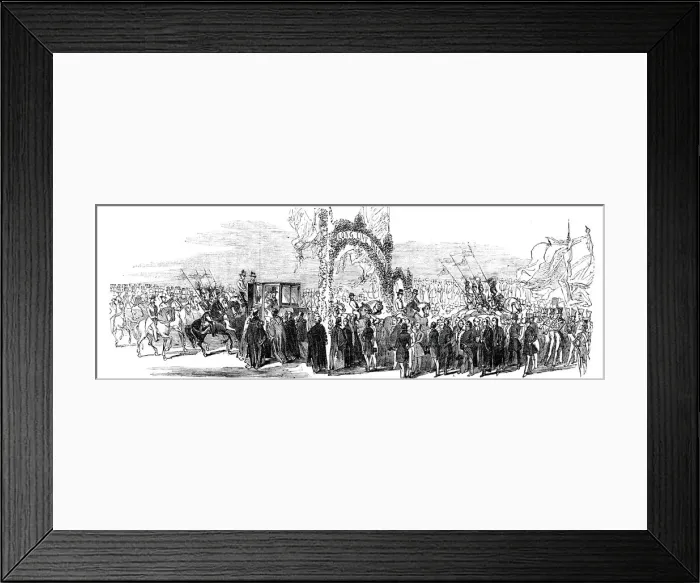 Framed Print : The arrival at Weedon Park Station, 1844. Creator: Unknown Framed Print : The arrival at Weedon Park Station, 1844. Creator: Unknown