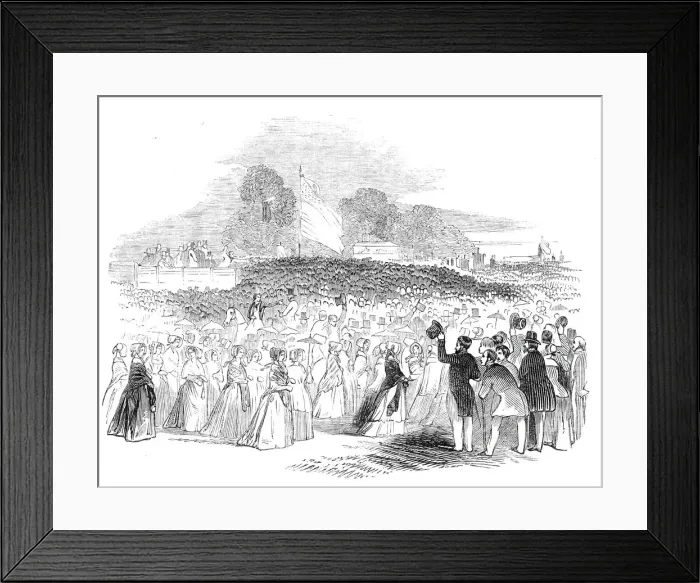Framed Print : Great meeting in Rhode Island, 1844. Creator: Unknown Framed Print : Great meeting in Rhode Island, 1844. Creator: Unknown