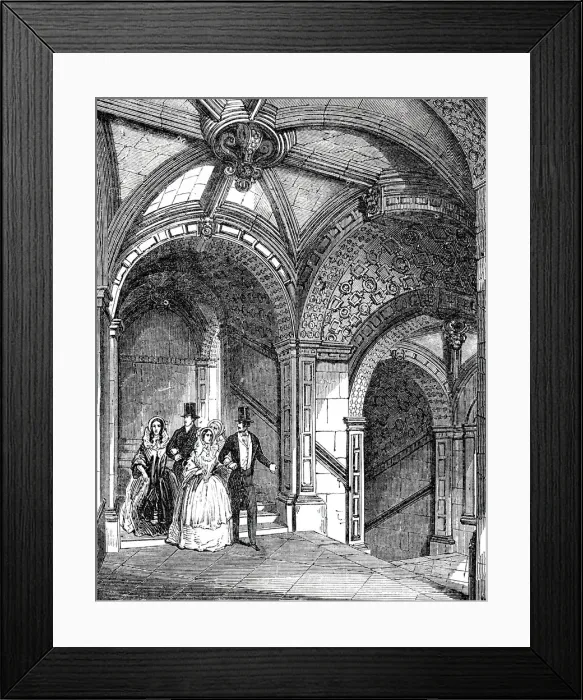 Framed Print : Curious staircase, 1844. Creator: Unknown Framed Print : Curious staircase, 1844. Creator: Unknown
