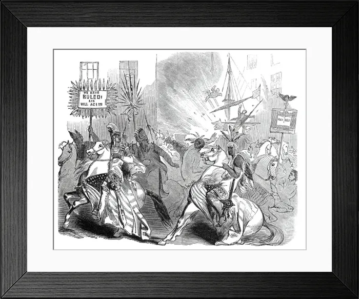 Framed Print : Great Native Procession, in New York, 1844. Creator: Unknown Framed Print : Great Native Procession, in New York, 1844. Creator: Unknown