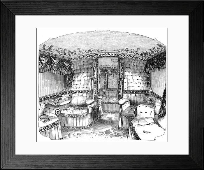 Framed Print : Interior of the new Royal Southampton State Carriage, 1844. Creator: Unknown Framed Print : Interior of the new Royal Southampton State Carriage, 1844. Creator: Unknown