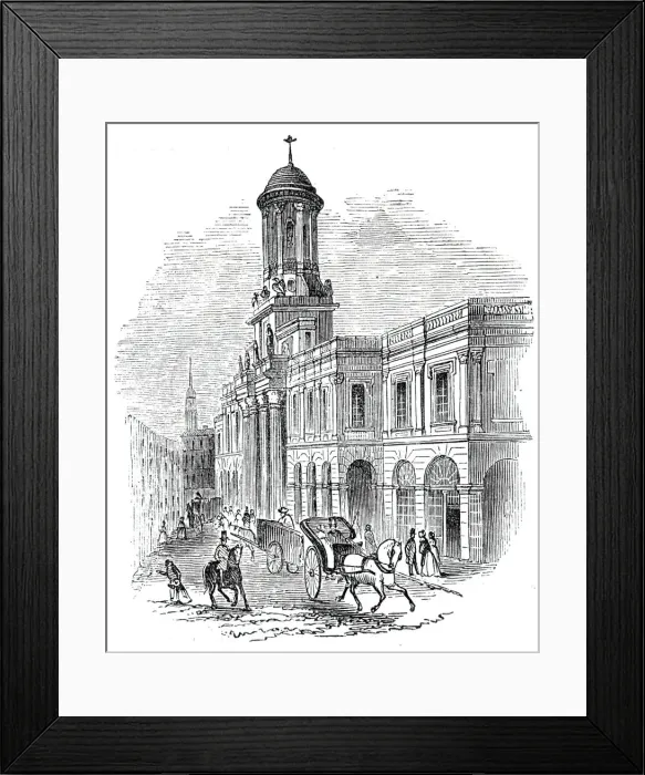 Framed Print : The Royal Exchange, 1838, 1844. Creator: Unknown Framed Print : The Royal Exchange, 1838, 1844. Creator: Unknown