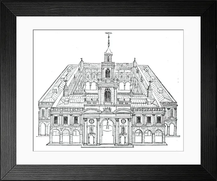 Framed Print : The second Royal Exchange, 1669, 1844. Creator: Unknown Framed Print : The second Royal Exchange, 1669, 1844. Creator: Unknown