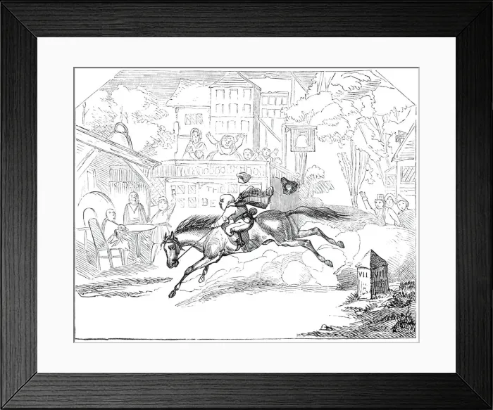 Framed Print : Scene from Harlequin and Johnnys Ride, at Astley s, 1844. Creator: Unknown Framed Print : Scene from Harlequin and Johnnys Ride, at Astley s, 1844. Creator: Unknown