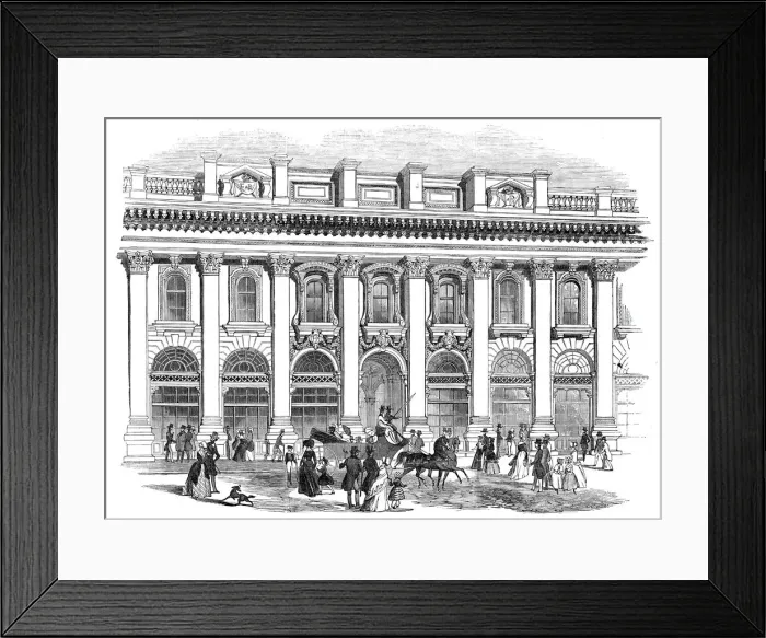 Framed Print : The new Royal Exchange - the south entrance, 1844. Creator: Unknown Framed Print : The new Royal Exchange - the south entrance, 1844. Creator: Unknown