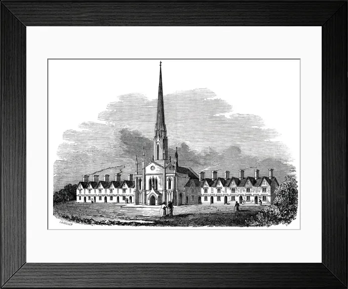 Framed Print : New Alms-houses at Northfleet, 1844. Creator: Unknown Framed Print : New Alms-houses at Northfleet, 1844. Creator: Unknown