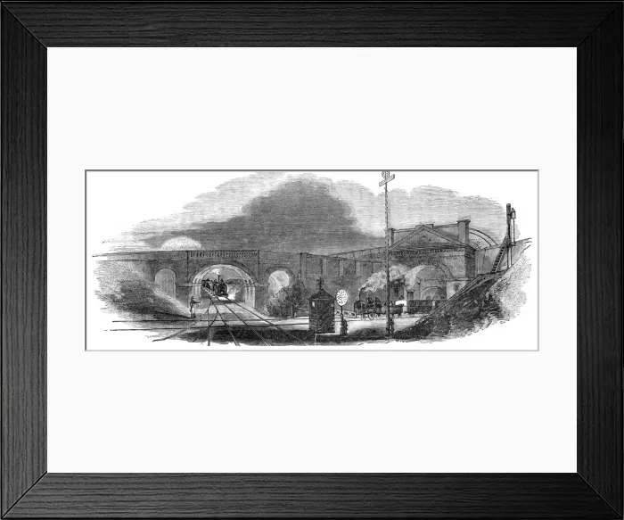 Framed Print : Junction of the Great Western Railway with the London Branch, 1844. Creator: Unknown Framed Print : Junction of the Great Western Railway with the London Branch, 1844. Creator: Unknown