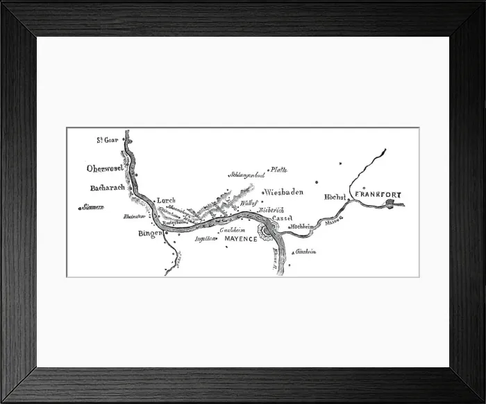 Framed Print : Map of the Rheingau, 1844. Creator: Unknown Framed Print : Map of the Rheingau, 1844. Creator: Unknown