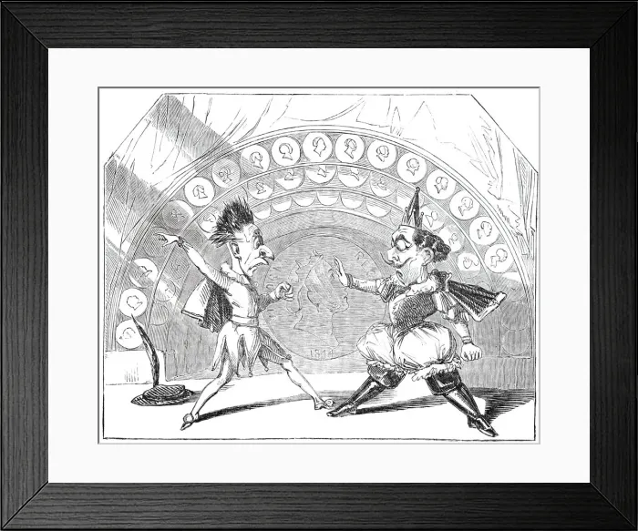 Framed Print : Scene from Harlequin £. S. D, at the Surrey Theatre, 1844 Framed Print : Scene from Harlequin £. S. D, at the Surrey Theatre, 1844