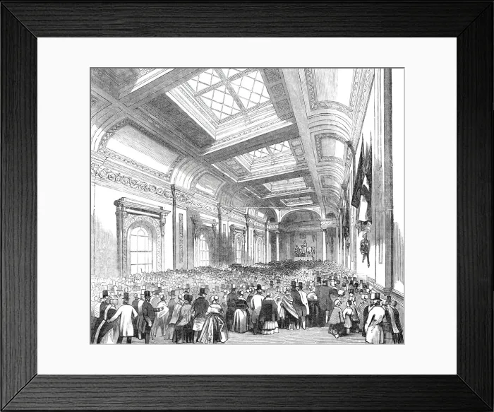 Framed Print : Lloyds Commercial Room - admission of the public, 1844. Creator: Unknown Framed Print : Lloyds Commercial Room - admission of the public, 1844. Creator: Unknown