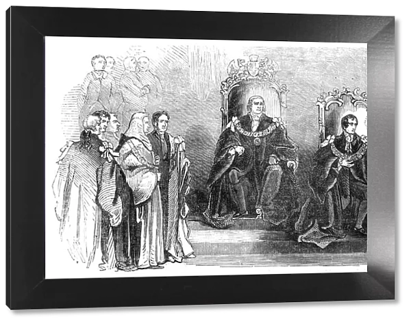 Ceremony of inducting the new Lord Mayor into his office, 1844. Creator: Unknown