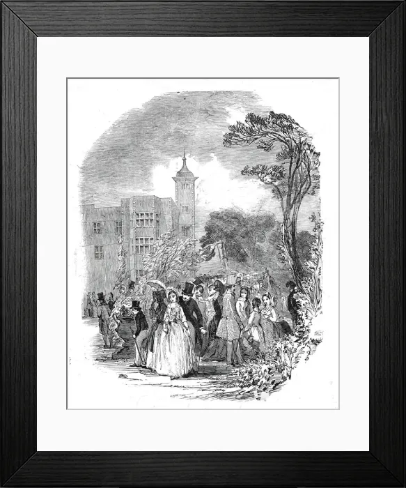 Framed Print : The Fete Champetre at Charlton House, sketched by G. Harrison, 1845. Creator: Unknown Framed Print : The Fete Champetre at Charlton House, sketched by G. Harrison, 1845. Creator: Unknown