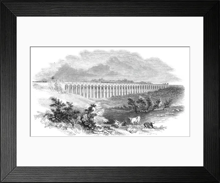 Framed Print : London and Brighton Railway - the Great Ouse Viaduct, 1844. Creator: Unknown Framed Print : London and Brighton Railway - the Great Ouse Viaduct, 1844. Creator: Unknown