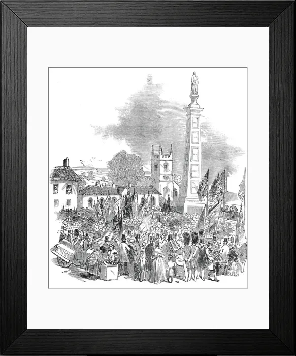 Framed Print : Inauguration of the Gillespie Monument, at Comber, 1845. Creator: Unknown Framed Print : Inauguration of the Gillespie Monument, at Comber, 1845. Creator: Unknown