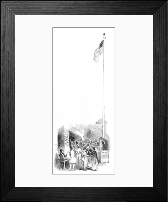 Framed Print : Exterior of a polling booth, New York, 1844. Creator: Unknown Framed Print : Exterior of a polling booth, New York, 1844. Creator: Unknown